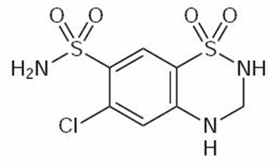 Hydrochlorothiazide Chemical Structure (Hctz Structure)